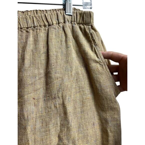 Flax by Jeanne Engelhart Linen Pants Small Toffee Brown Long Tapered Lagenlook - Picture 3 of 8